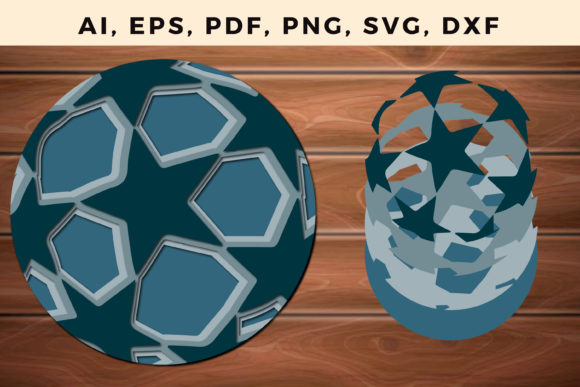 3D Football SVG for Laser Cutting & Wall Decor