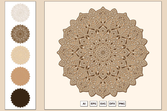 3D Mandala SVG for Laser Cutting Wall Decor