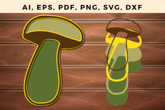 3D Mushroom SVG for Laser Cutting Wall Decor