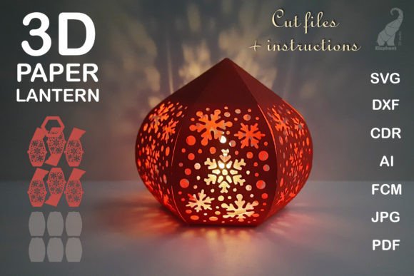 3D SVG Christmas Lantern for Festive Branding