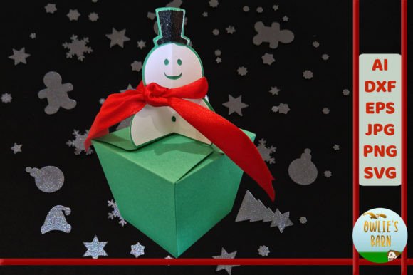 Box with Snowman Closure: 3D SVG for Christmas
