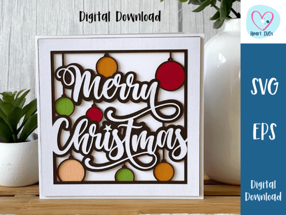 Christmas Card Baubles SVG: A 3D SVG for Festive Cards