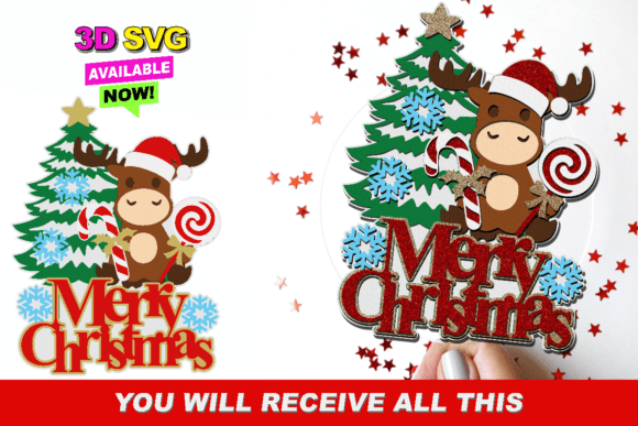 Christmas Cute Reindee Topper 3D SVG Review