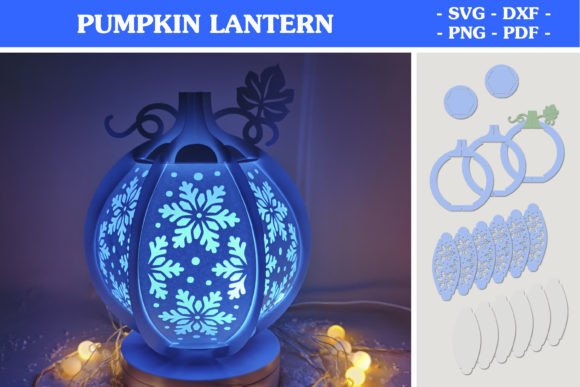 Christmas Snowflake Pumpkin Lantern: 3D SVG Shapes