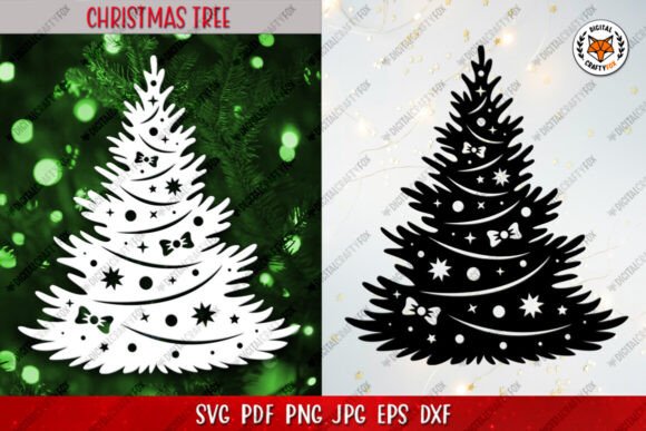 Christmas Tree Paper Cut SVG: Premium Graphics & Illustrations