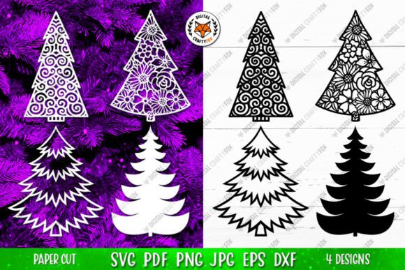 Christmas Tree Silhouette SVG: Graphics & Illustrations