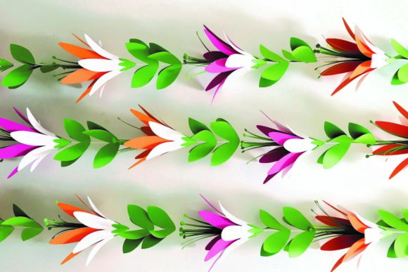 Flower Garland Papercraft: 3D SVG for Stunning Flowers
