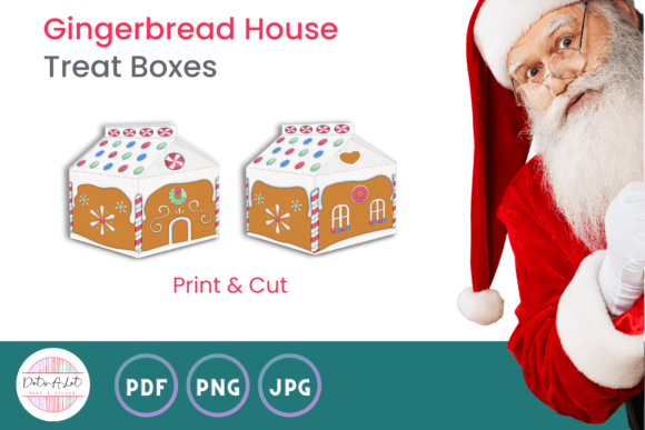 Gingerbread House Milk Carton 3D SVG for Christmas