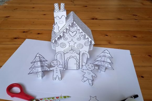 Gingerbread House Papercraft: A 3D SVG for Kids Crafts