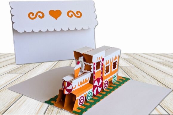 Gingerbread Train Pop Card: 3D SVG for Pop-Up Cards