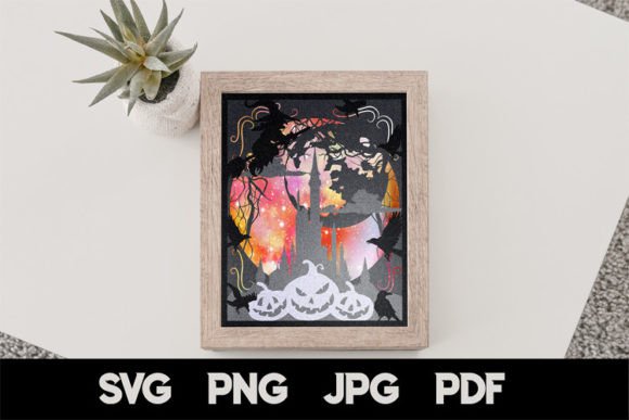Halloween Layered Papercut SVG for 3D Shadow Boxes
