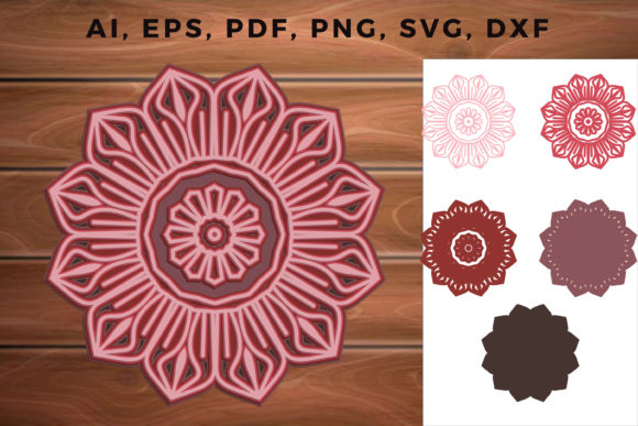 Multi Layer Mandala 3D SVG for Laser Cutting Wall Decor