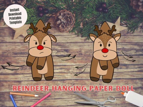 Review: 3D SVG Reindeer Hanging Paper Doll Craft for Christmas