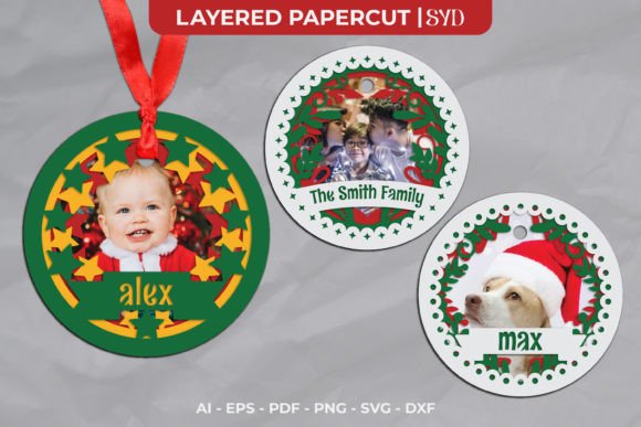 Round Christmas Photo Frame Papercut 3D SVG Review