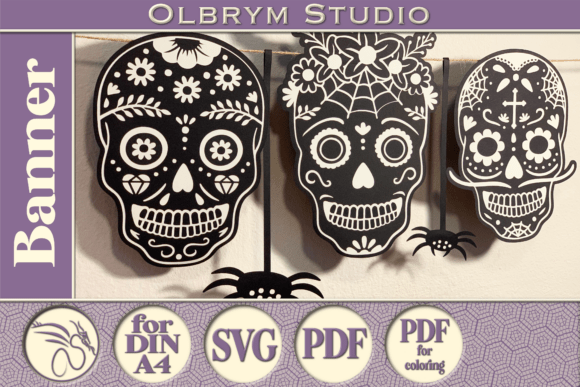Skulls and Spiders Banner SVG PDF: A Designer's Review