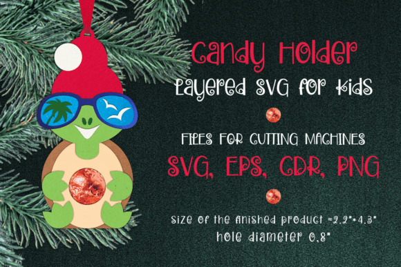 Turtle Christmas Ornament 3D SVG for Holiday Shops